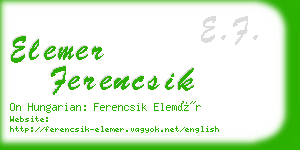 elemer ferencsik business card